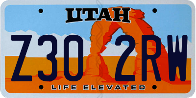 UT license plate Z302RW