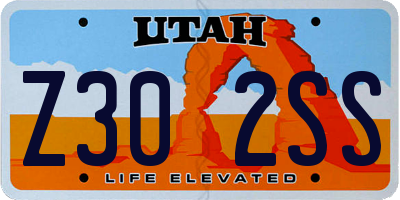 UT license plate Z302SS