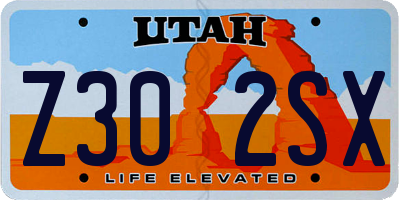 UT license plate Z302SX