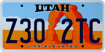 UT license plate Z302TC
