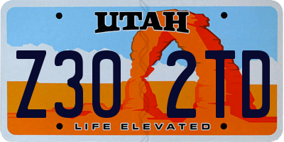UT license plate Z302TD