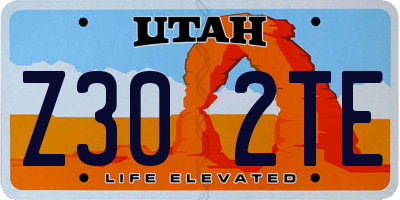UT license plate Z302TE