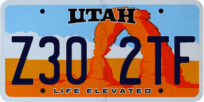 UT license plate Z302TF