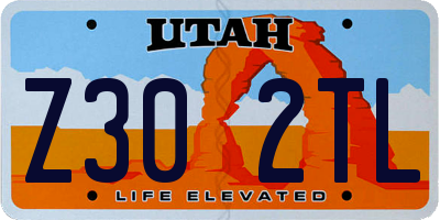 UT license plate Z302TL