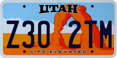 UT license plate Z302TM