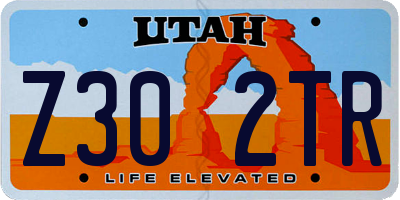UT license plate Z302TR
