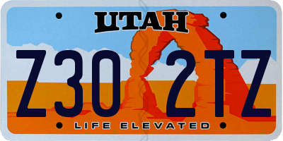 UT license plate Z302TZ