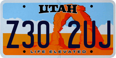 UT license plate Z302UJ