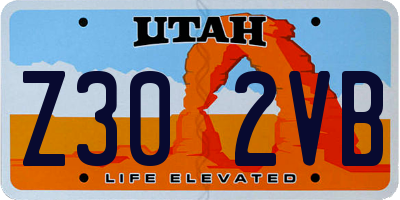 UT license plate Z302VB