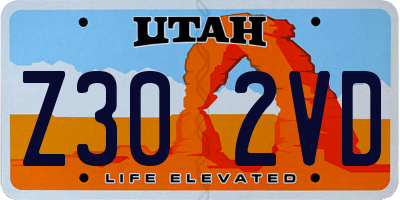 UT license plate Z302VD