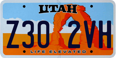 UT license plate Z302VH