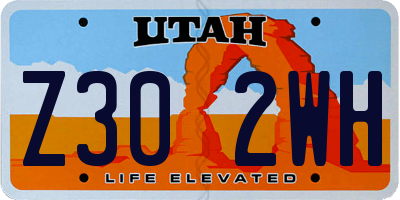 UT license plate Z302WH