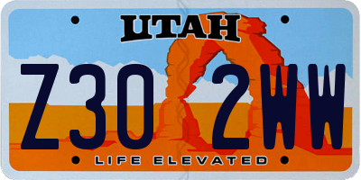 UT license plate Z302WW