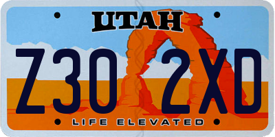 UT license plate Z302XD