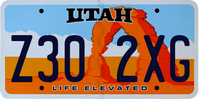 UT license plate Z302XG