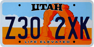 UT license plate Z302XK