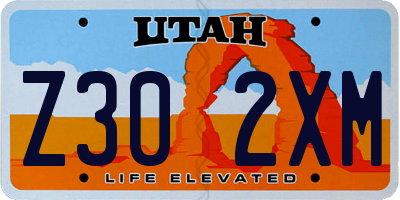 UT license plate Z302XM
