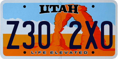 UT license plate Z302XO
