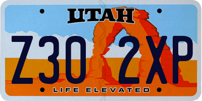 UT license plate Z302XP