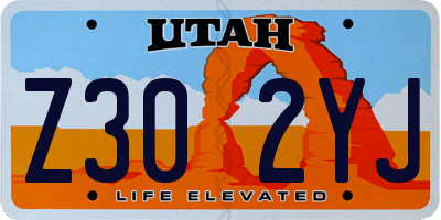 UT license plate Z302YJ