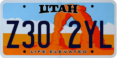UT license plate Z302YL