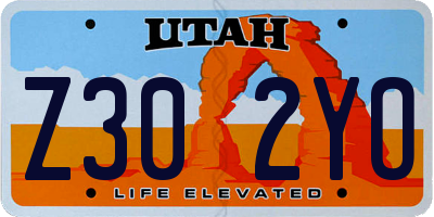 UT license plate Z302YO