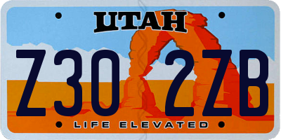 UT license plate Z302ZB