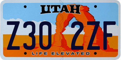 UT license plate Z302ZF