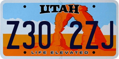 UT license plate Z302ZJ