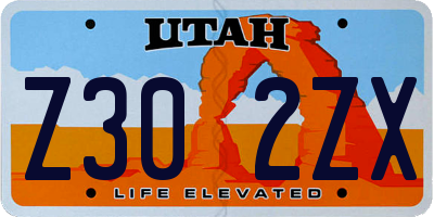 UT license plate Z302ZX