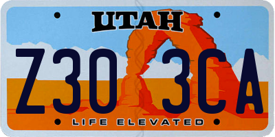 UT license plate Z303CA