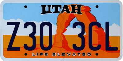 UT license plate Z303CL