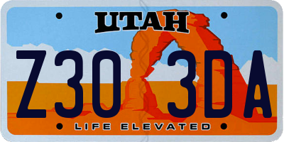UT license plate Z303DA