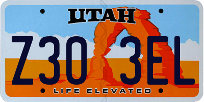 UT license plate Z303EL