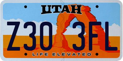 UT license plate Z303FL