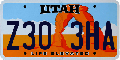 UT license plate Z303HA