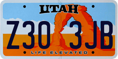 UT license plate Z303JB