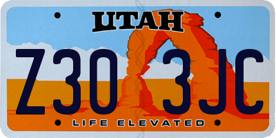 UT license plate Z303JC