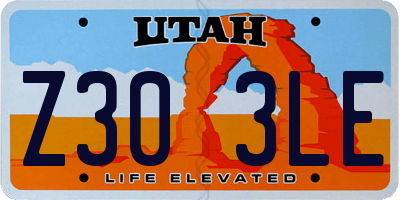 UT license plate Z303LE