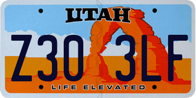 UT license plate Z303LF