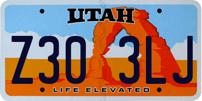 UT license plate Z303LJ