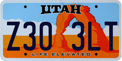 UT license plate Z303LT