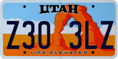 UT license plate Z303LZ