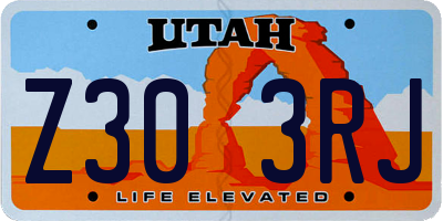 UT license plate Z303RJ