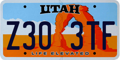 UT license plate Z303TF