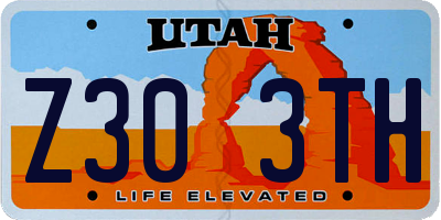 UT license plate Z303TH