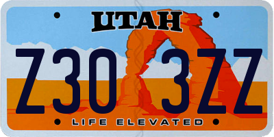 UT license plate Z303ZZ