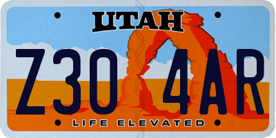 UT license plate Z304AR