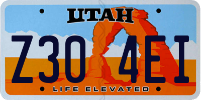 UT license plate Z304EI