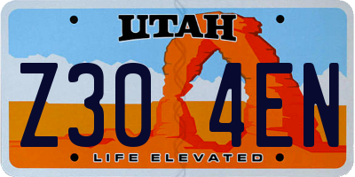 UT license plate Z304EN